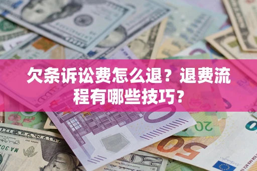 武汉欠条诉讼费怎么退？退费流程有哪些技巧？